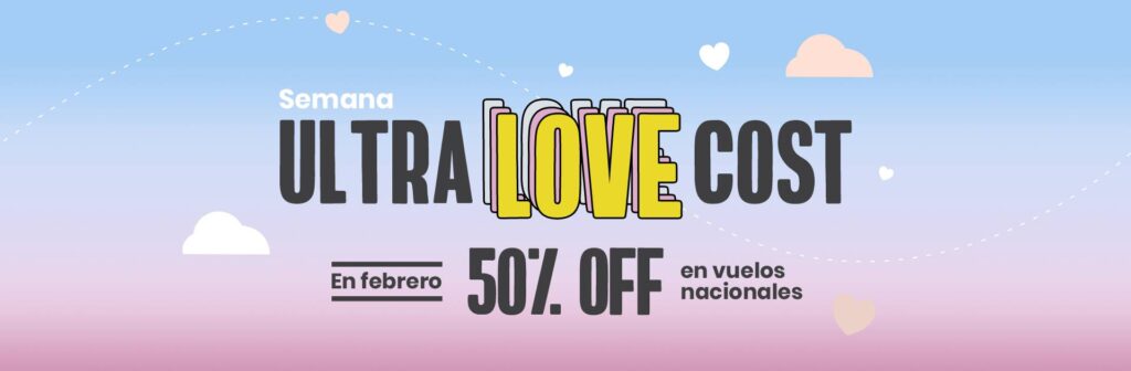 Semana Ultra Love Cost Dia de San Valentin FlyBondi de Humo Rojo
